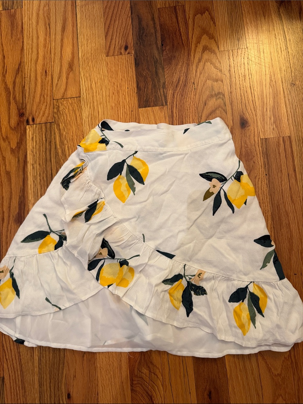 Rails White Lemon Print Ruffle Skirt